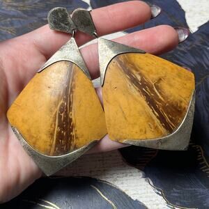 Vintage Sterling Silver & Natural Shell Earrings